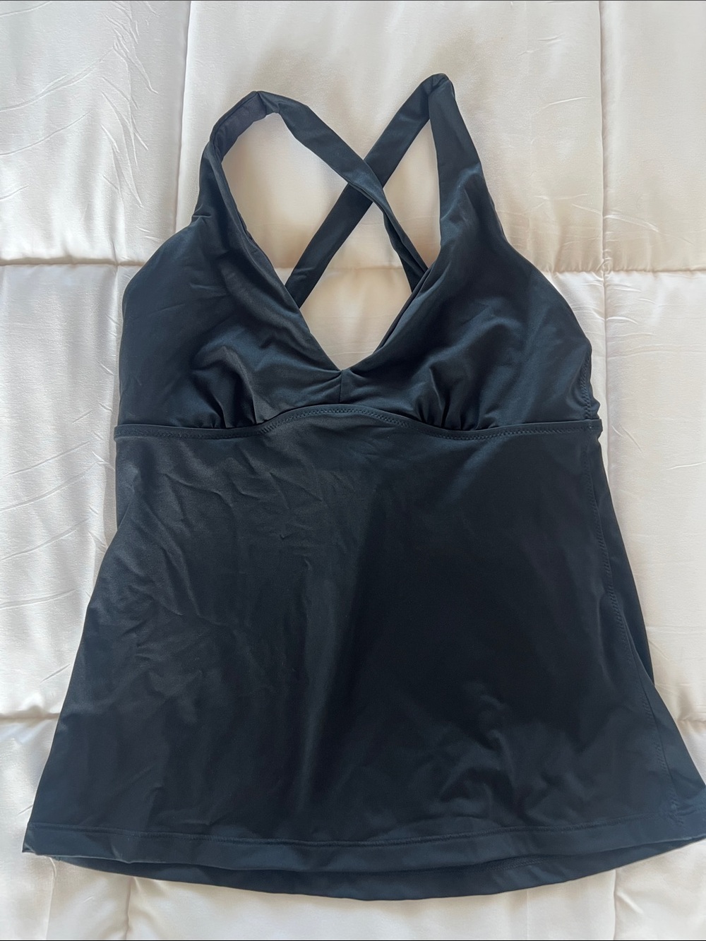 Athleta Black Crossback Swim Tankini Top